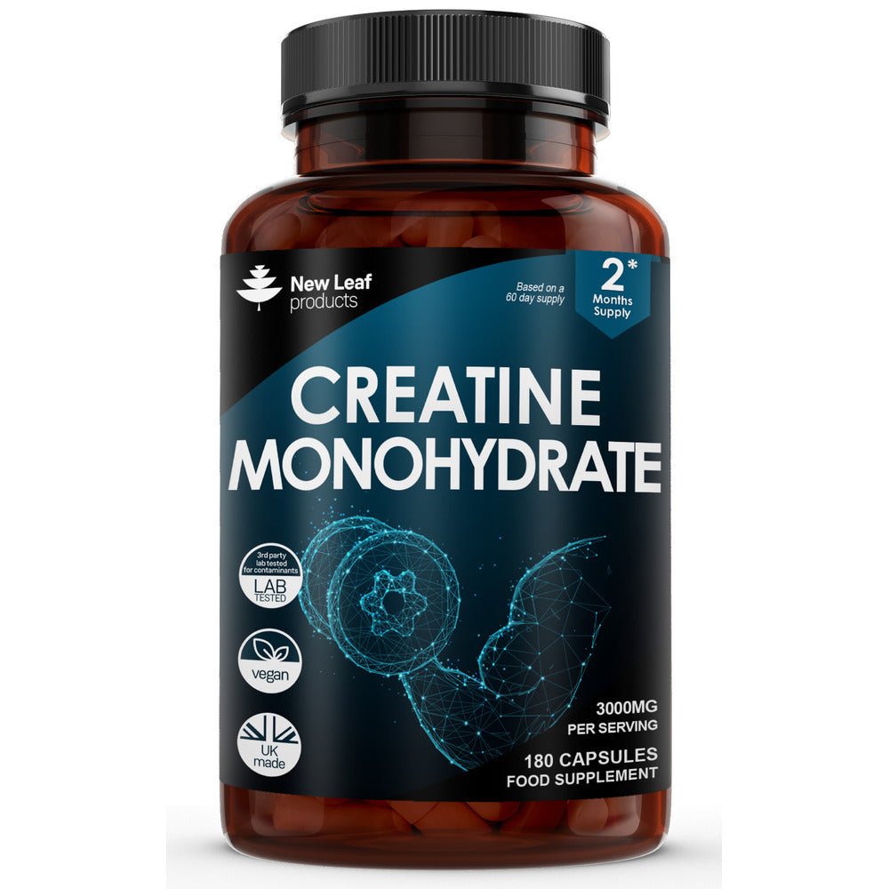 Creatine Monohydrate 3000mg 180 Vegan Capsules - Greenlands Health Store