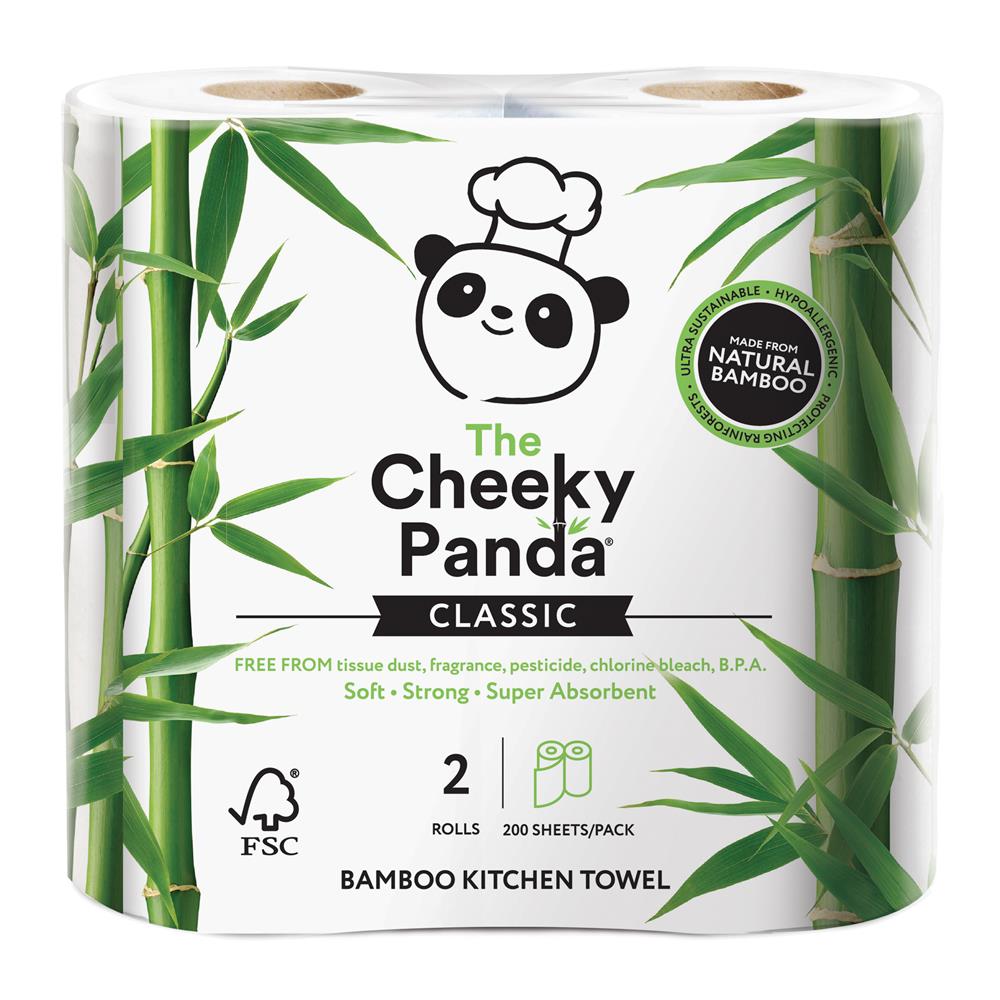 100% bamboo kitchen towel 2 rolls; 200 sheets per pack - Greenlands Health Store