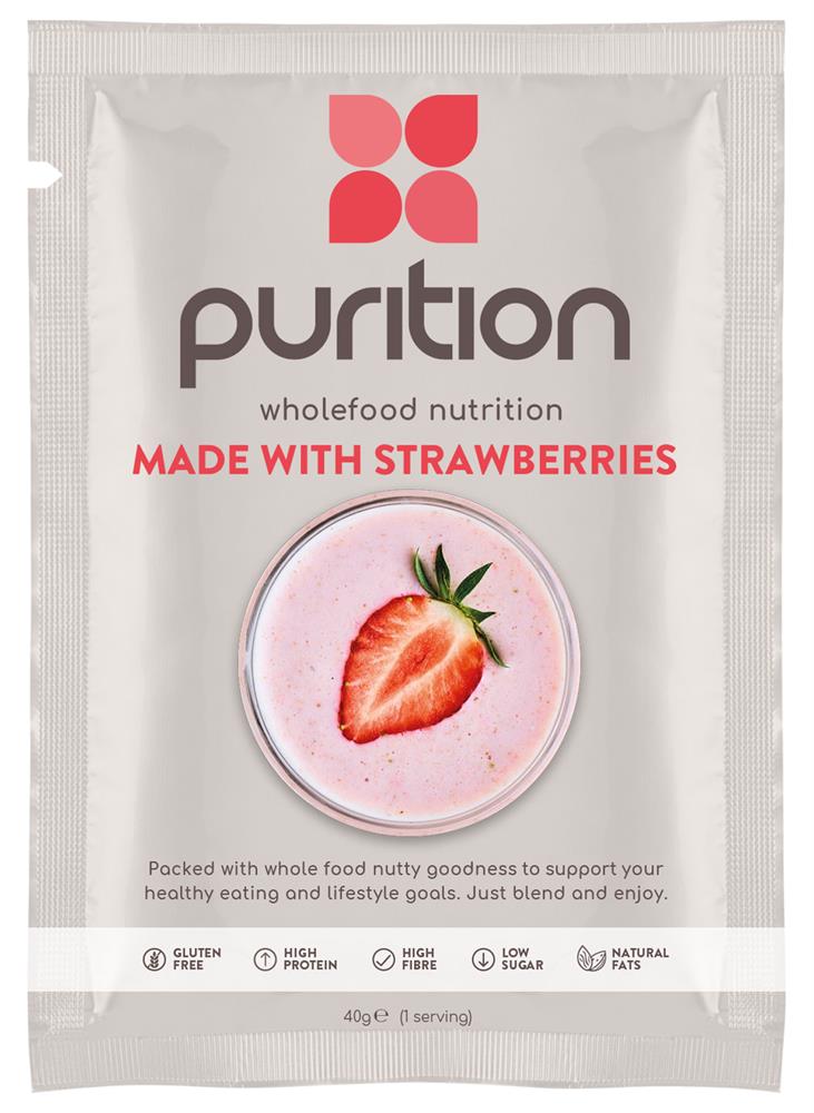 Purition Wholefood Nutrition with Strawberries 40g - Greenlands Health Store