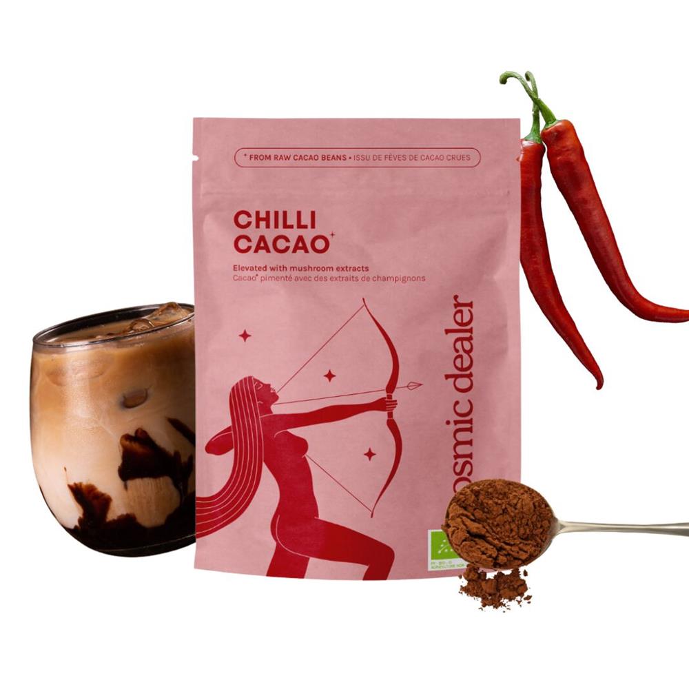 Chilli Drinking Chocolate Organic Raw Reishi Lion's Mane 120g - Greenlands Health Store