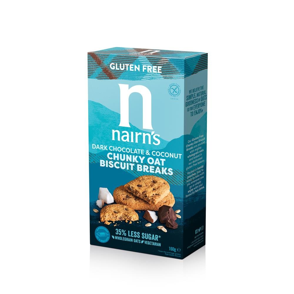 Gluten Free Dark Choc & Coconut Biscuit Break Chunky 160g - Greenlands Health Store