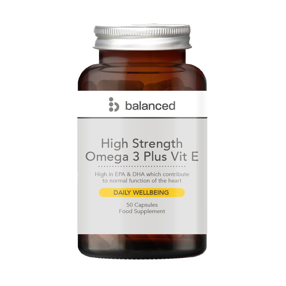 High Strength Omega 3 + Vit E 50 Gel Caps - Reusable Bottle - Greenlands Health Store