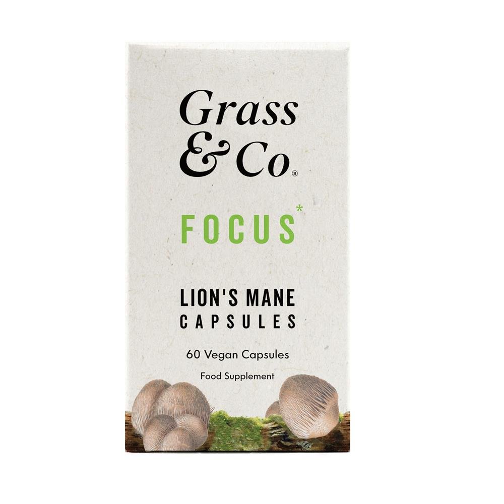 FOCUS Lion's Mane Mushrooms with Ginseng + Omega - 3 60 Capsules - Greenlands Health Store
