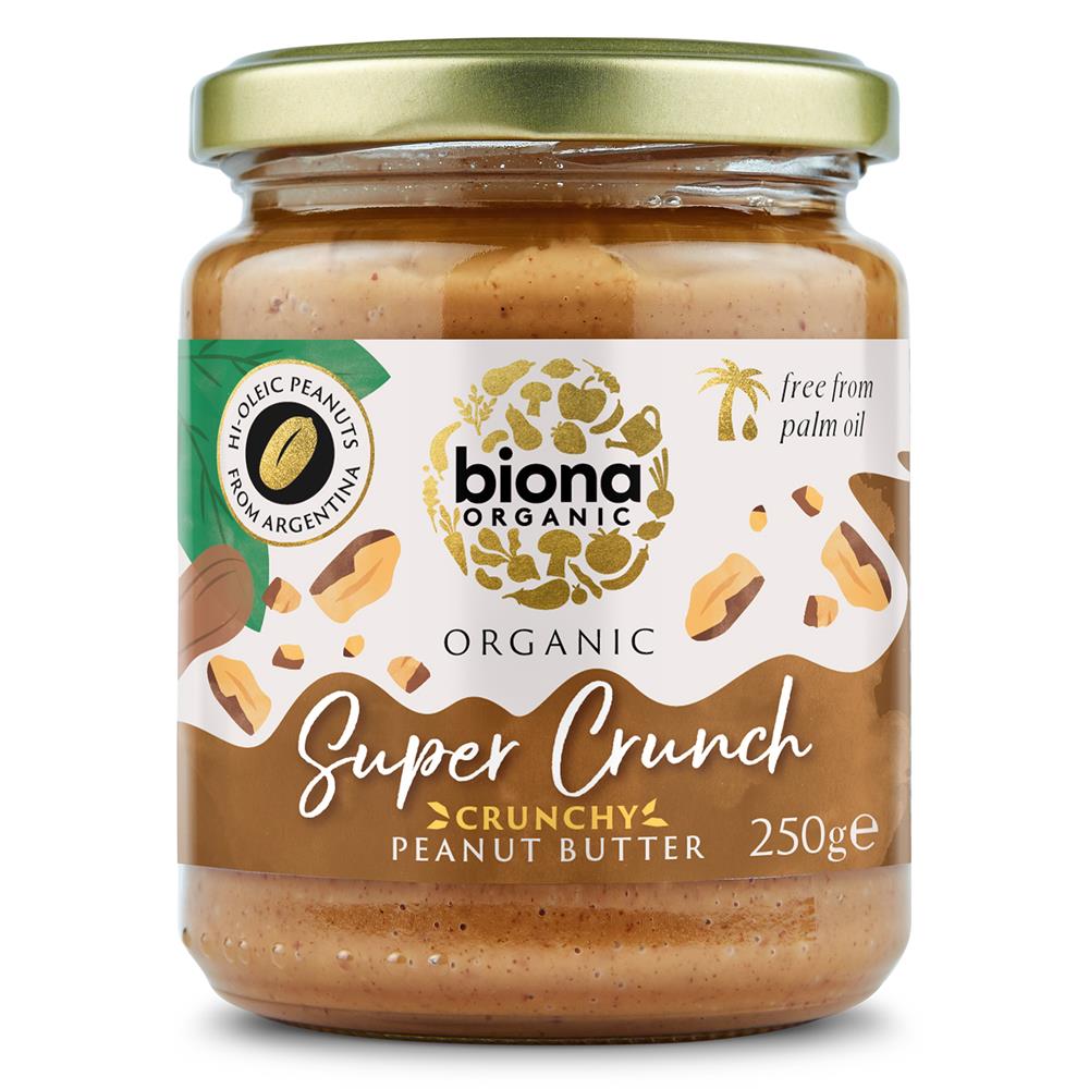 Biona Hi Oleic Super Crunch Peanut Butter Organic 250g - Greenlands Health Store