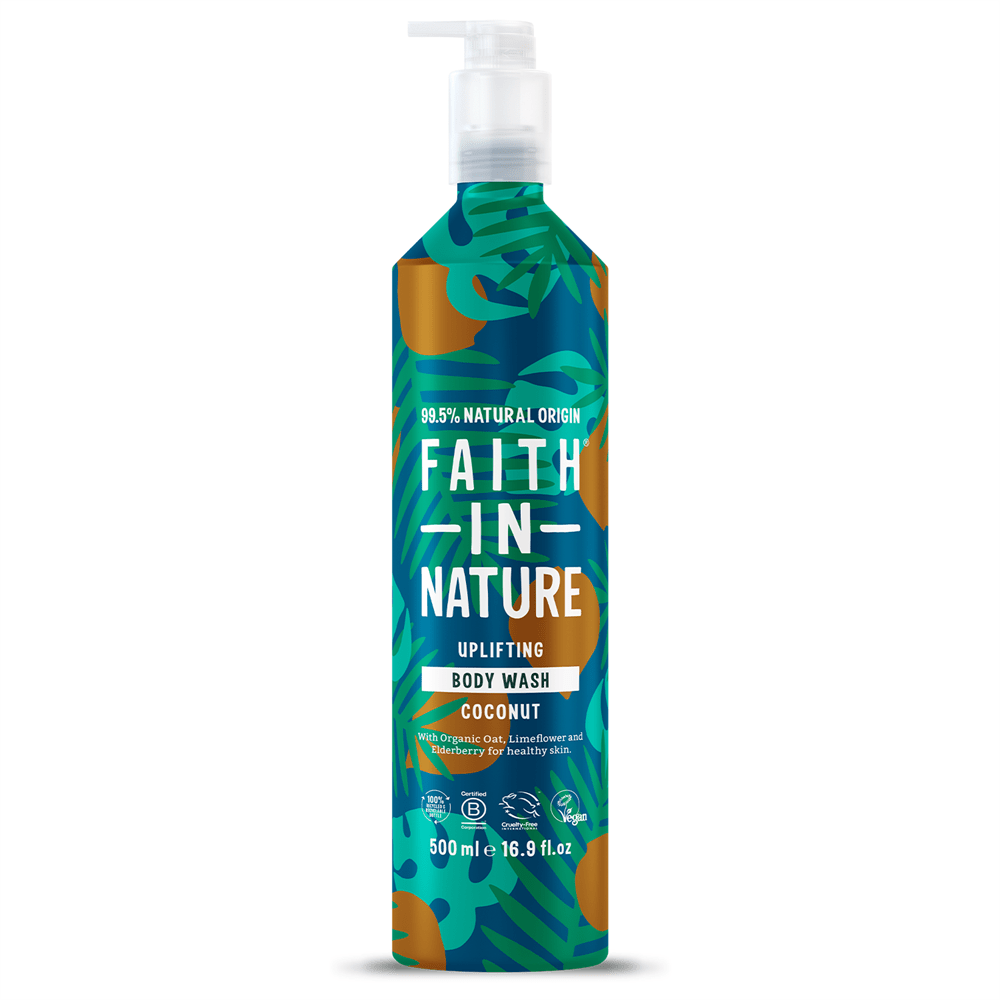 Faith in Nature Coconut Body Wash - 500ml Metal - Greenlands Health Store
