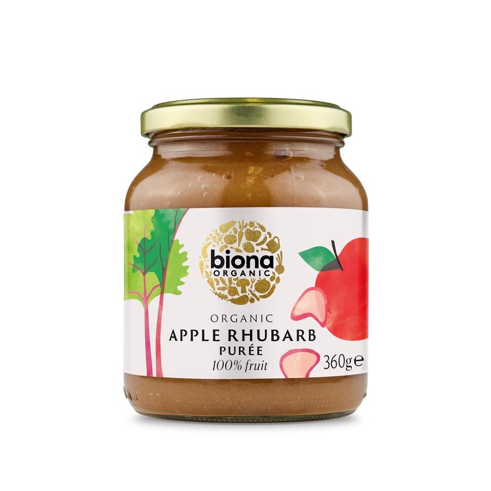 Organic Apple & Rhubarb Puree 360g - Greenlands Health Store