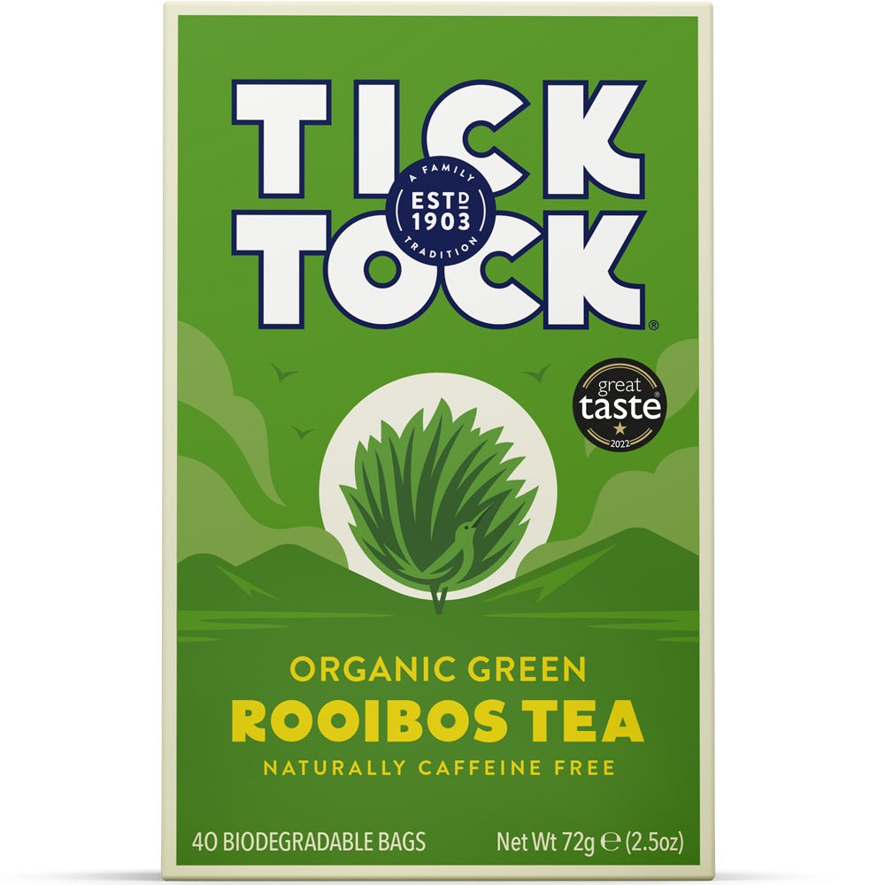 Tick Tock Organic Green Rooibos 40 tea bags - Greenlands Health Store