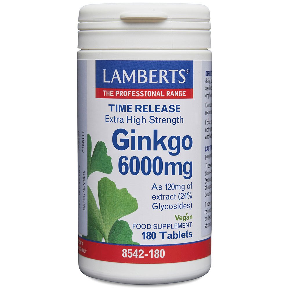 Ginkgo 6000mg High Strength Time Release 180 tablet - Greenlands Health Store