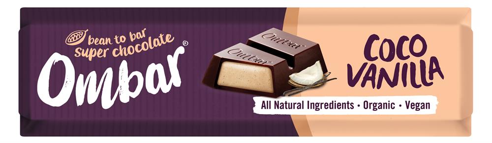 Ombar Coconut Vanilla Filled Chocolate Bar 42g - Greenlands Health Store