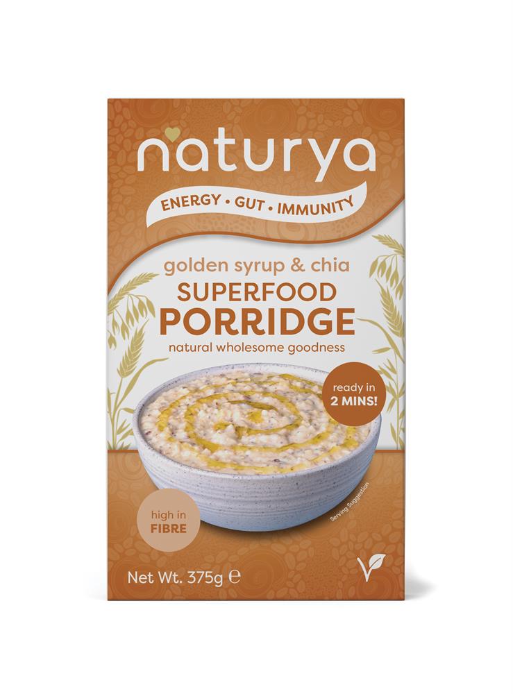 Naturya Superfood Porridge Golden Syrup & Chia 375g - Greenlands Health Store