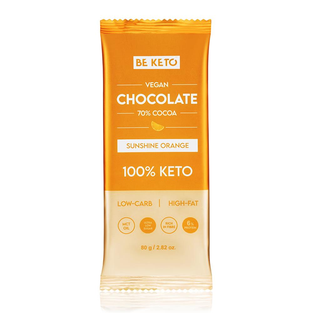 BeKeto - Vegan Keto Chocolate + MCT Sunshine Orange 80g - Greenlands Health Store
