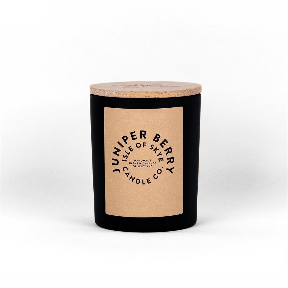 Juniper Berry Black Natural Soy Wax Candle 9.5cm x 8cm x 8cm - Greenlands Health Store