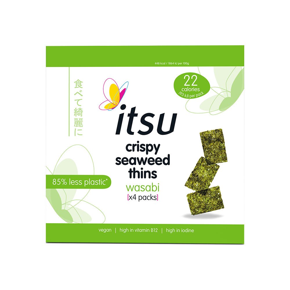 itsu Wasabi Seaweed Thins Multipack 4x5g NEW TRAYLESS - Greenlands Health Store