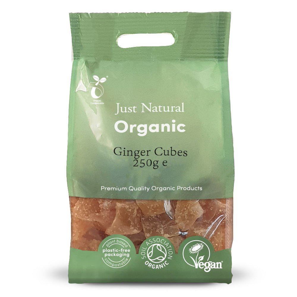 Organic Ginger Candied Cubes 250g - Greenlands Health Store
