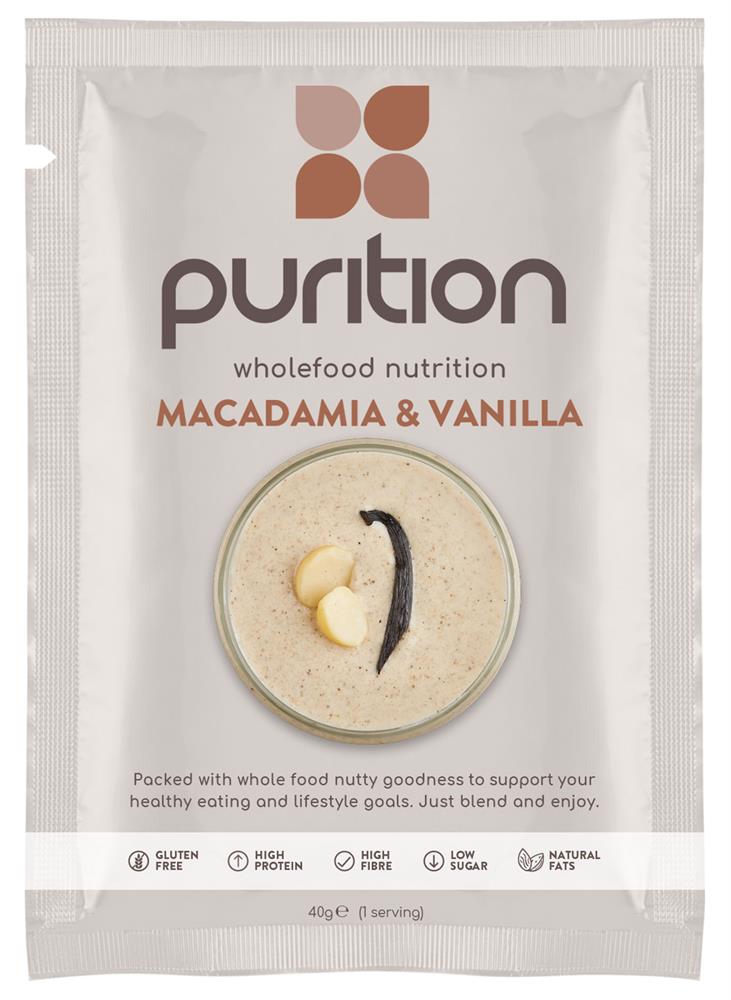 Purition Wholefood Nutrition Macadamia & Vanilla 40g - Greenlands Health Store