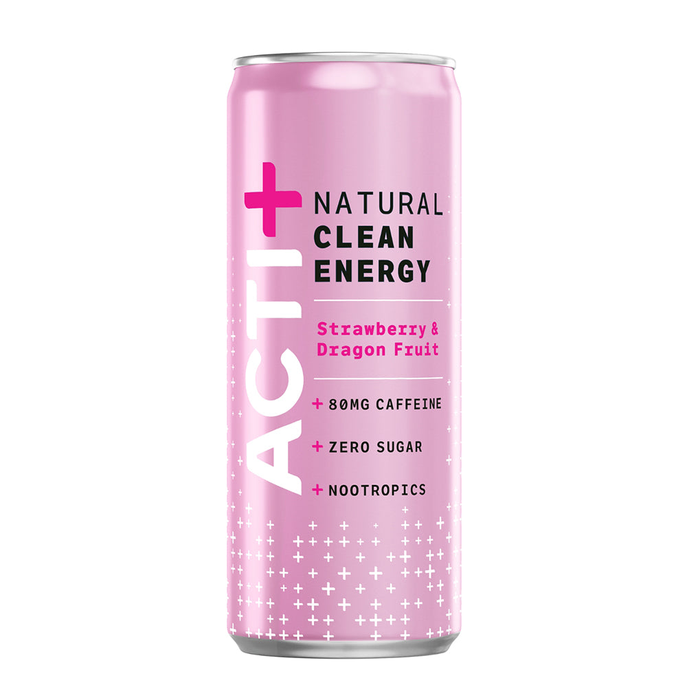 Acti+ Strawberry & Dragon Fruit Natural Clean Energy Drink 250ml - Greenlands Health Store