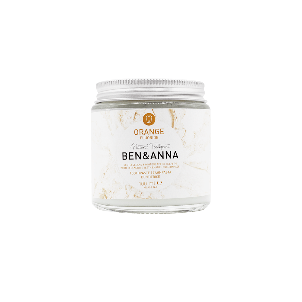 Ben & Anna Toothpaste (Jar) - Orange TBD (with fluoride) 100ml - Greenlands Health Store