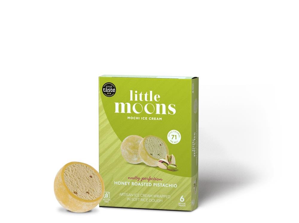Little Moons Honey Roast Pistachio Ice Cream Mochi 6 pack 192g - Greenlands Health Store