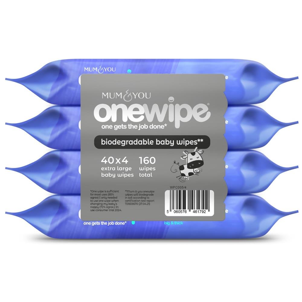 Onewipe Extra large big & thick biodegradable wipes (160 wipes) - Greenlands Health Store