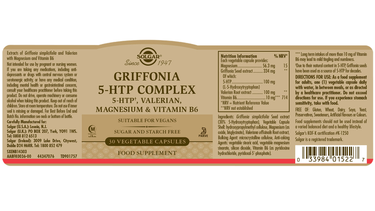 Solgar® 5-HTP Complex - Mood Boosting Supplement - Greenlands Health Store