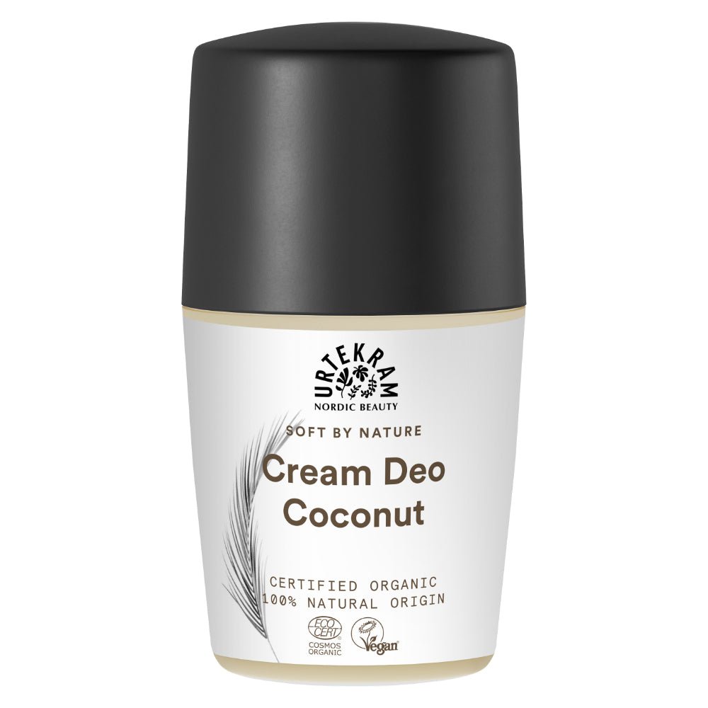 Urtekram Coconut Cream Deodorant Roll On 50ml. Organic - Greenlands Health Store