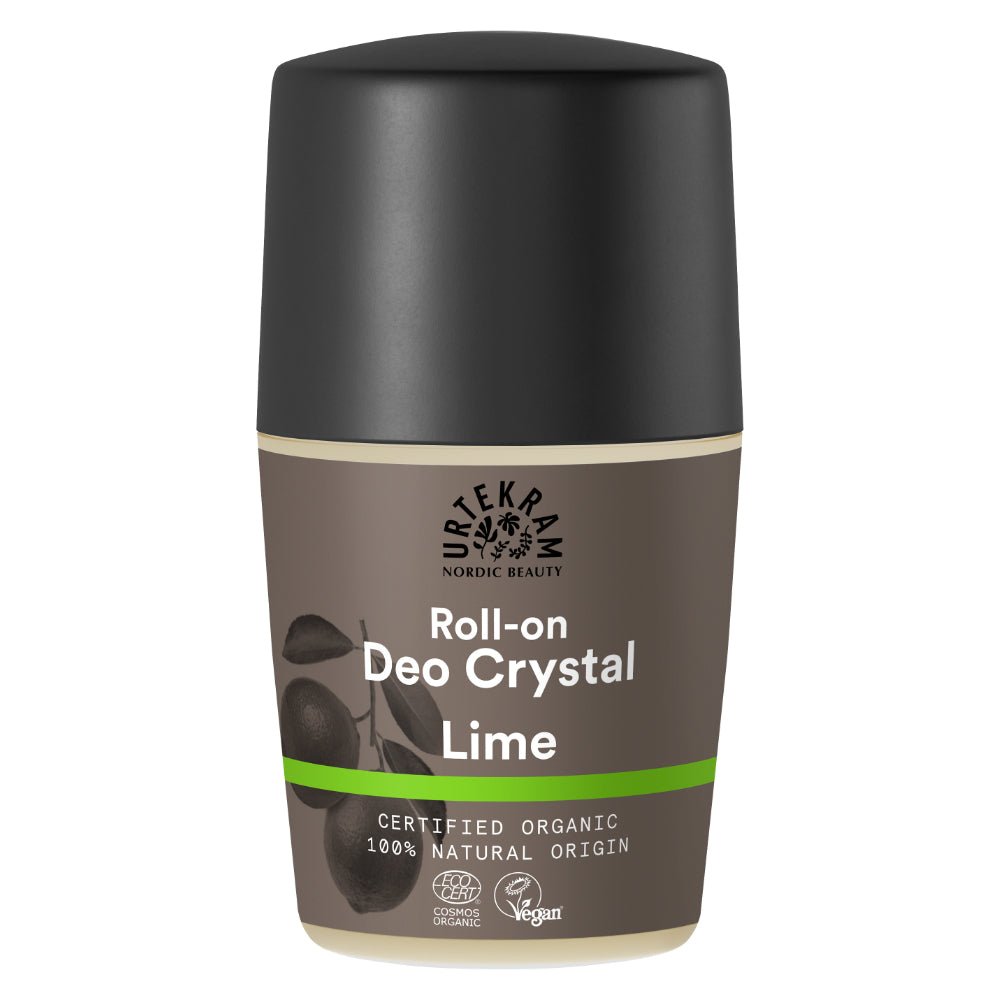 Urtekram Lime crystal Deodorant Roll On 50ml. Organic - Greenlands Health Store