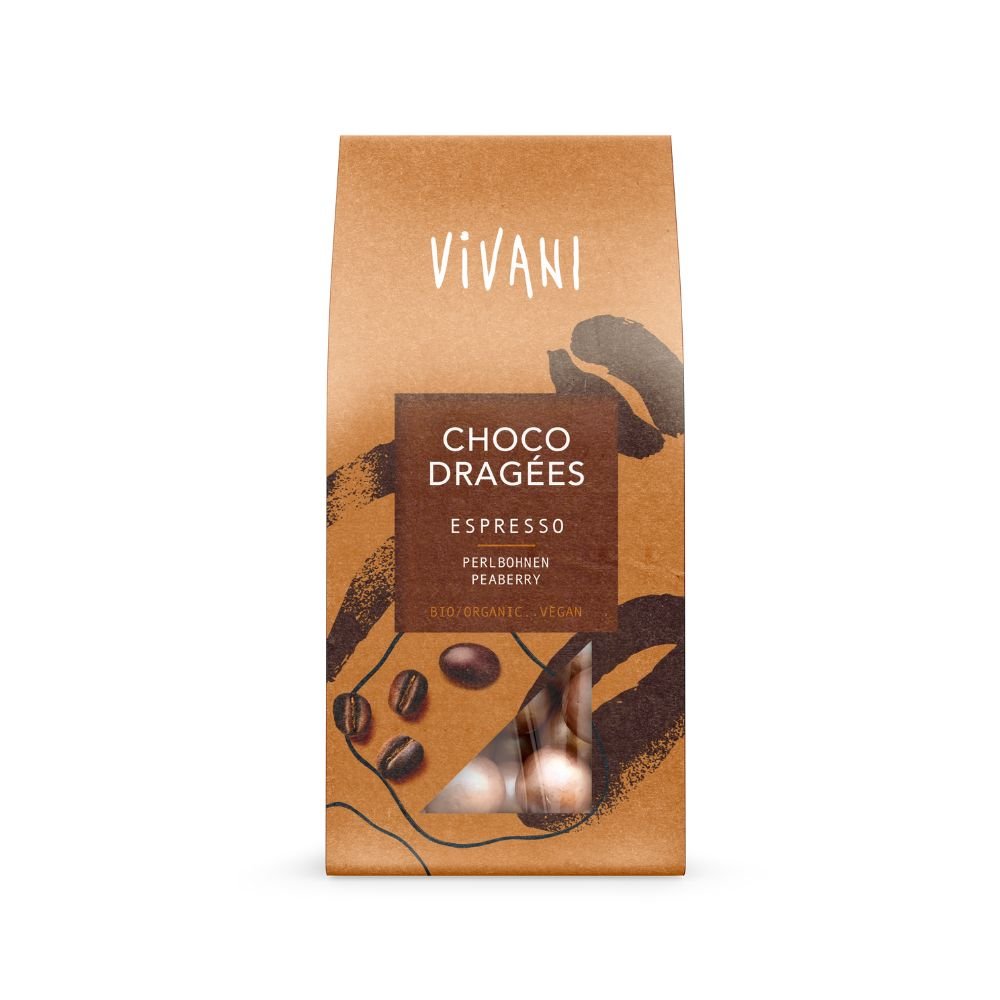 Vivani Choco Dragees Espresso 75g - Greenlands Health Store