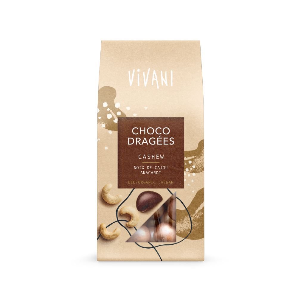Vivani Choco Dragees Cashew 75G - Greenlands Health Store