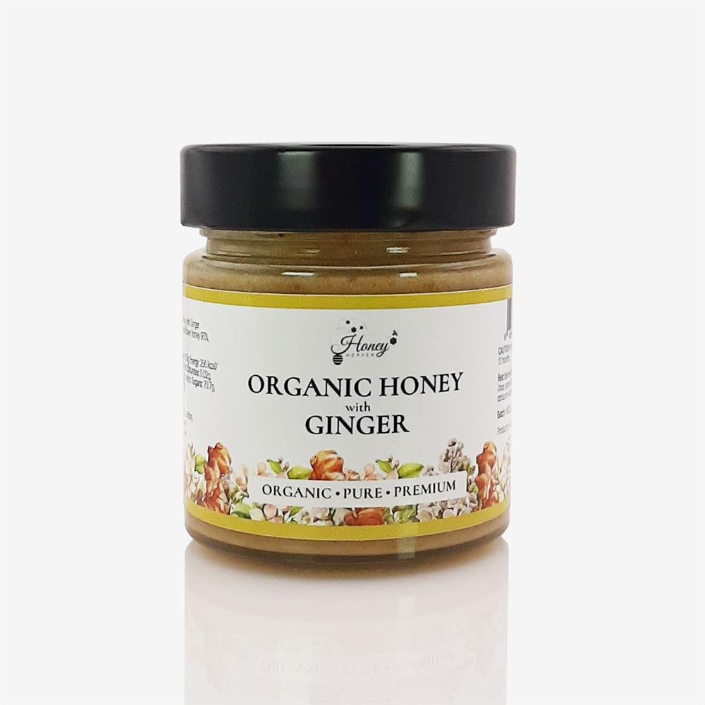 Honey Heaven Organic Honey with Ginger 300g - Greenlands Health Store