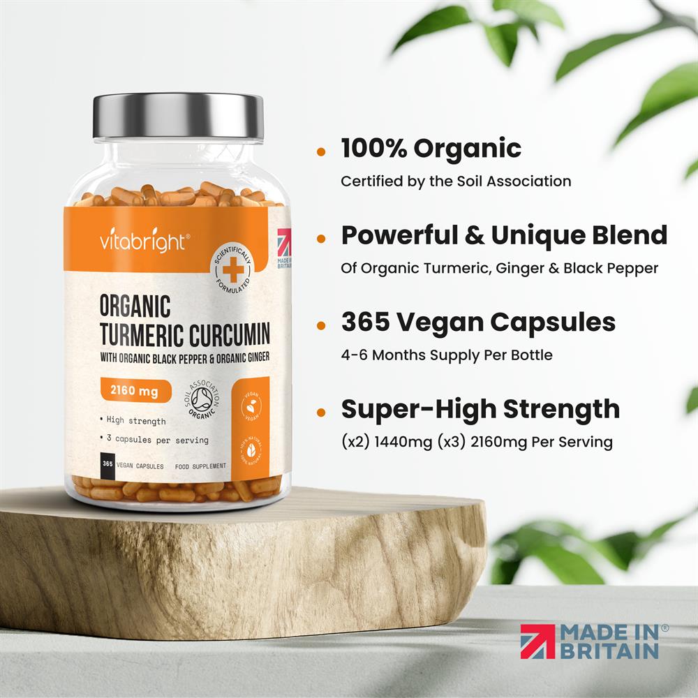Organic Turmeric Curcumin - 2160mg - 120 day supply - Greenlands Health Store