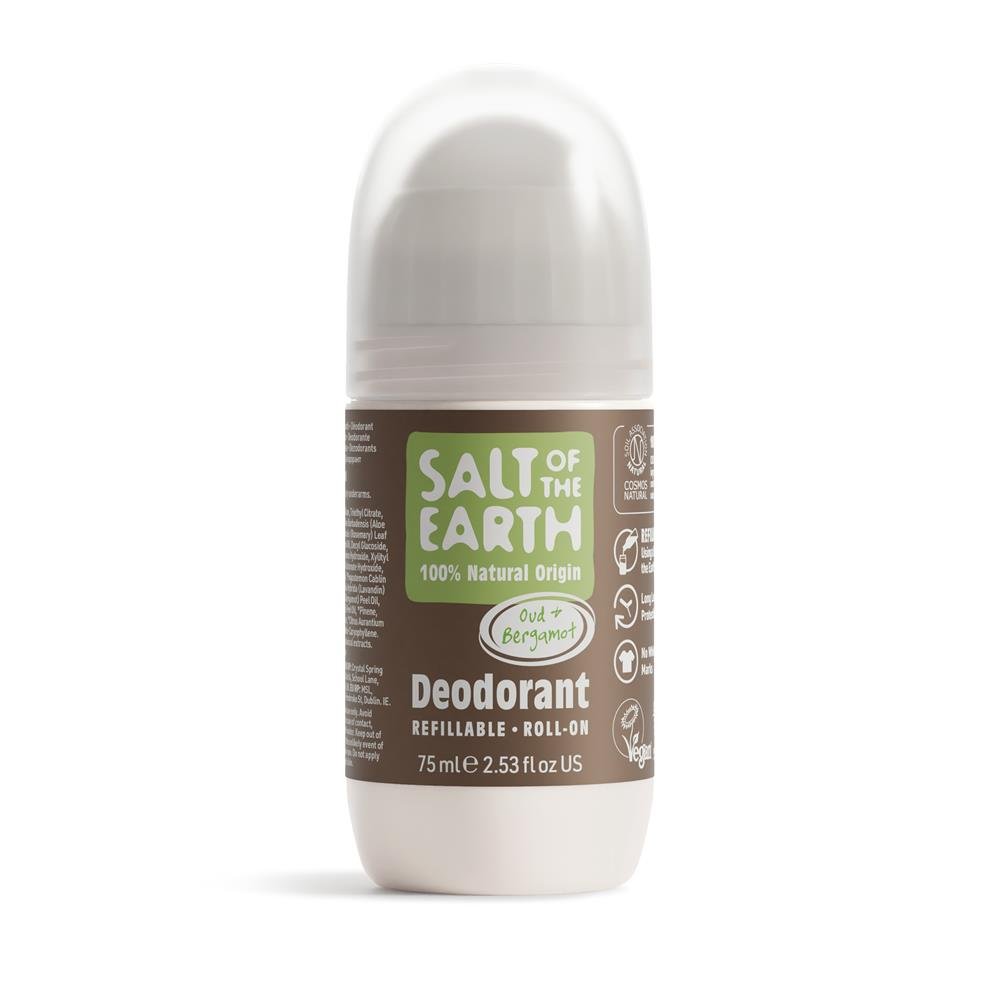 Salt of the Earth Oud & Bergamot Refillable Roll on 75ml - Greenlands Health Store