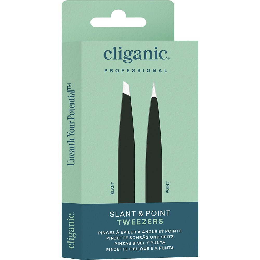 Cliganic Tweezers Set: Slant & Point UK - Greenlands Health Store