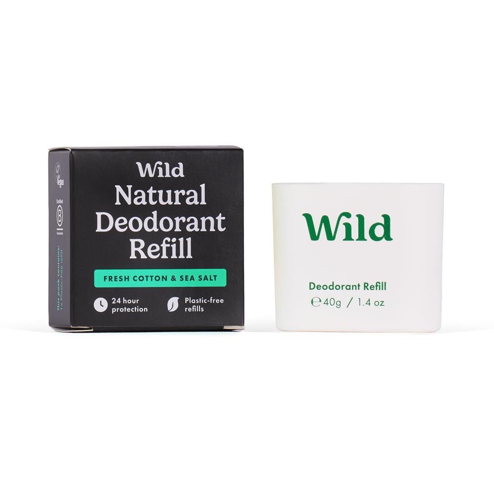 Wild Men's Fresh Cotton & Sea Salt Deo Refill 40g - Greenlands Health Store