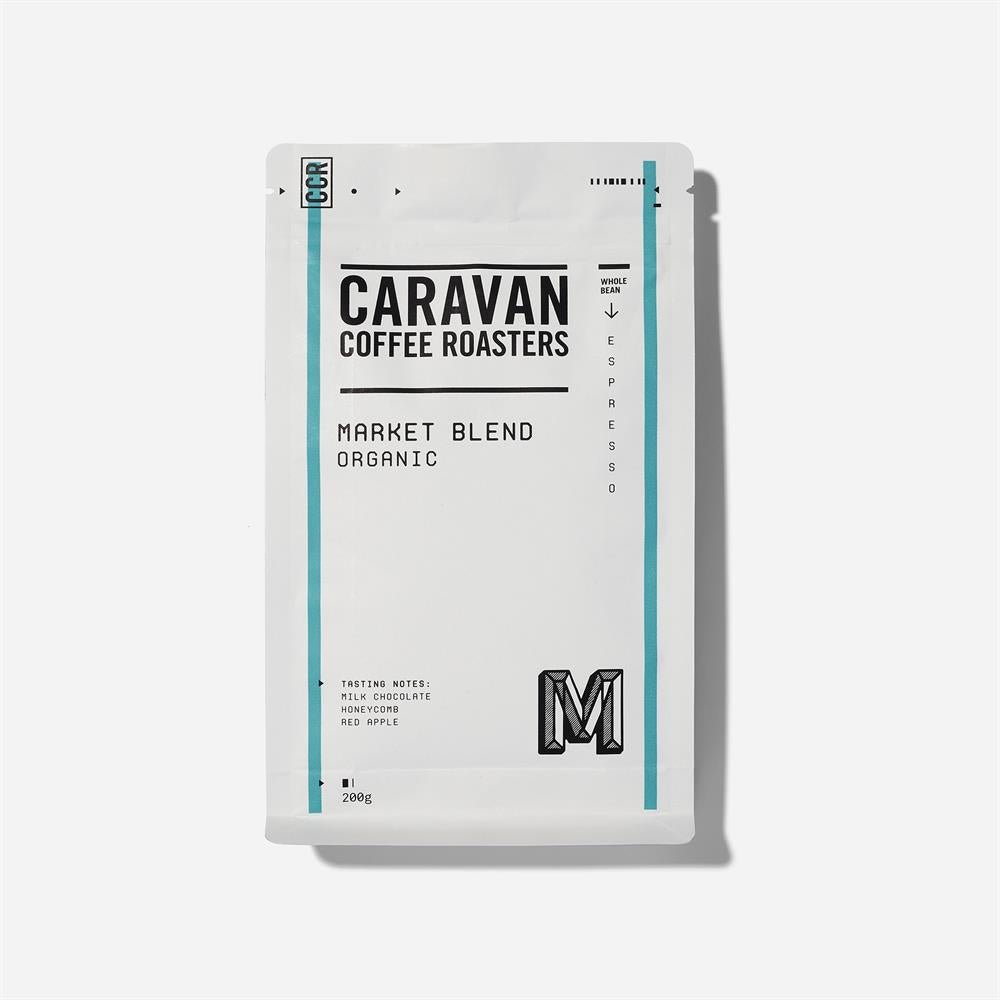 Caravan Coffee Roasters Organic Market Blend Beans 200g - Greenlands Health Store