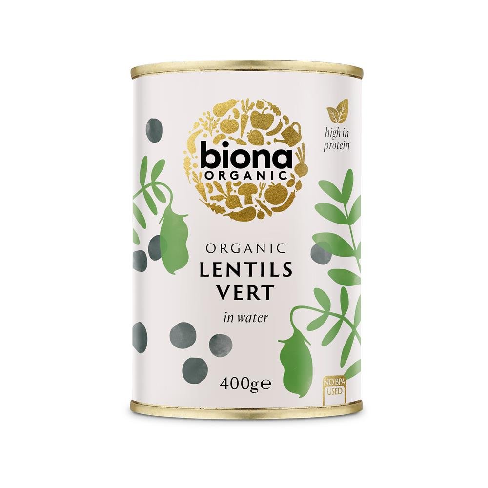 Biona Lentils Vert 400g - Greenlands Health Store