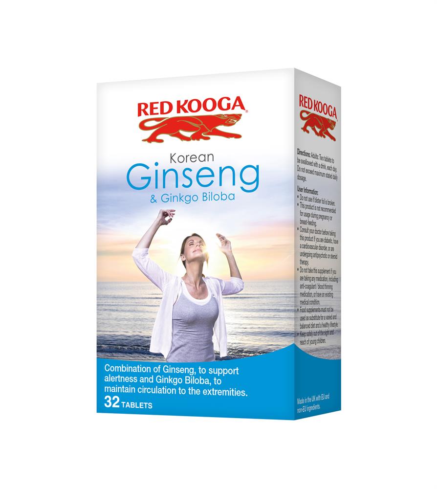 Ginseng & Ginkgo Biloba 32 tablets - Greenlands Health Store