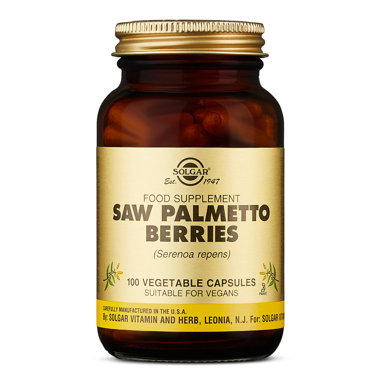 Solgar® Saw Palmetto Berries Vegetable Capsules - Pack of 100 - Greenlands Health Store