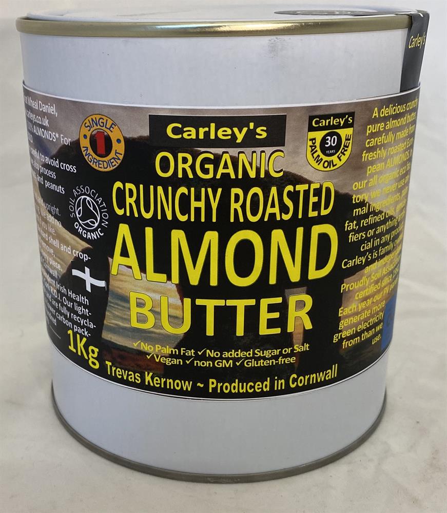Organic CRUNCHY ALMOND Butter 1000g Eco Tin - Greenlands Health Store
