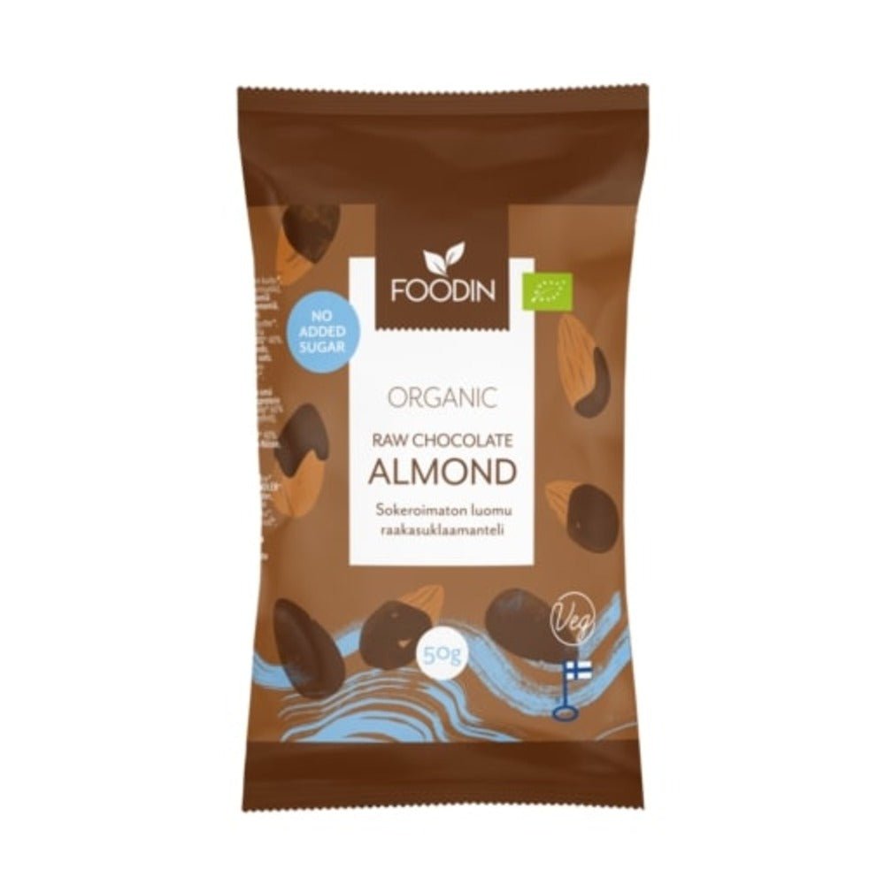 Organic Raw Chocolate No Added Sugar Almond 50g - Greenlands Health Store