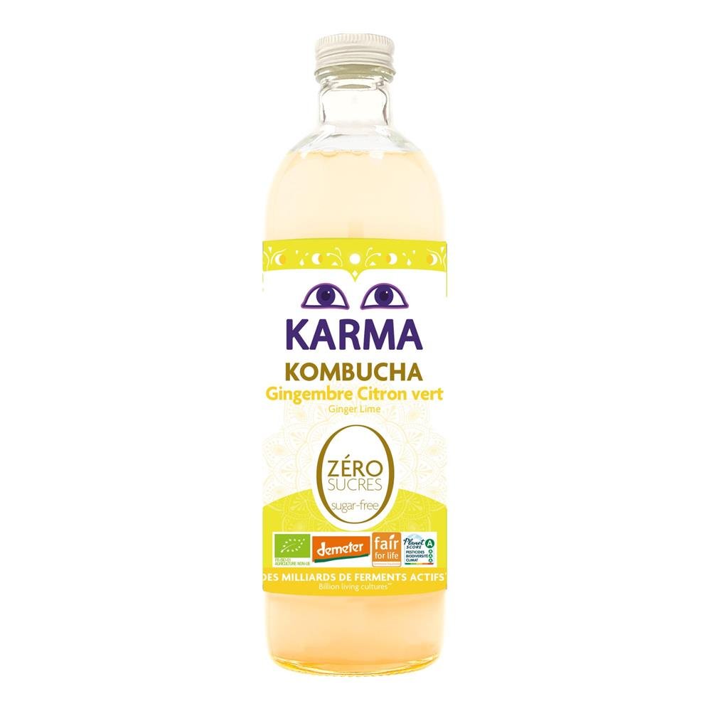 Karma Kombucha Zero Sugar Ginger Lime 750ml - Greenlands Health Store