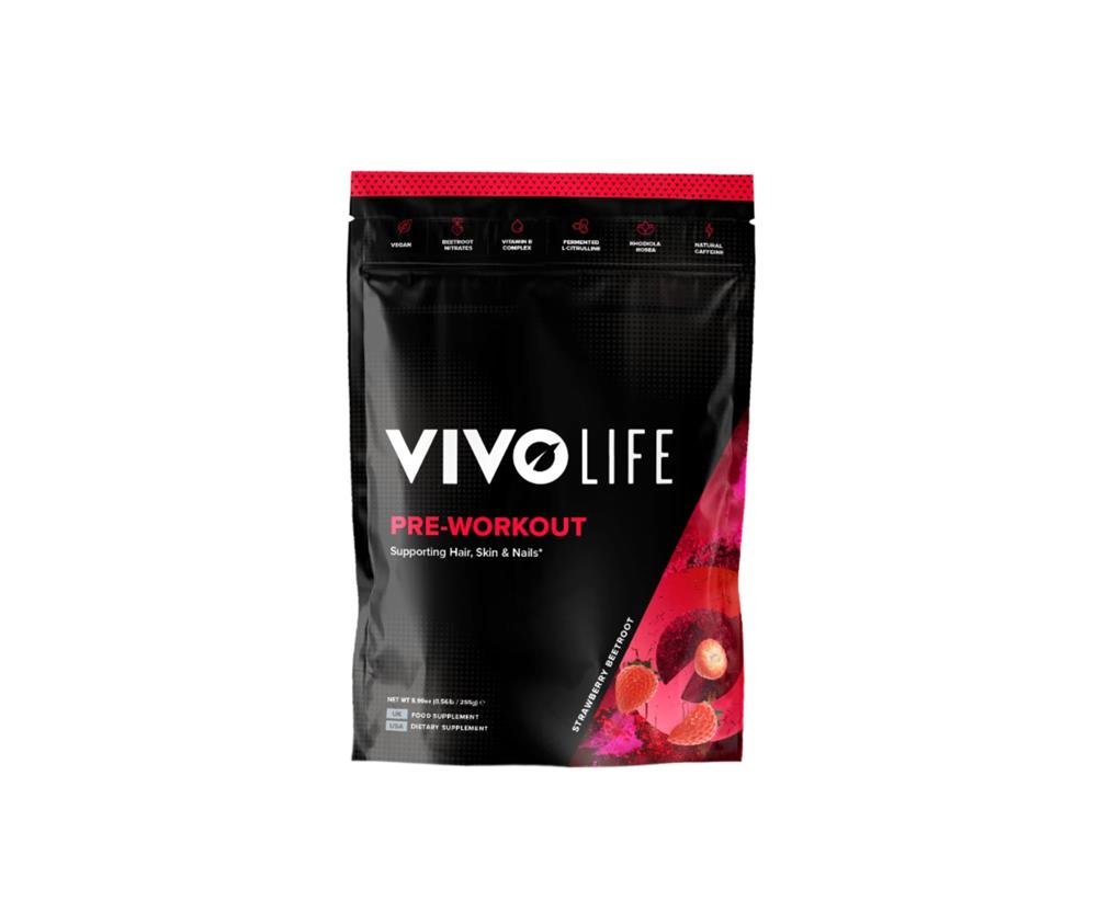 Vivo Life Pre - Workout Strawberry Beetroot 255g - Greenlands Health Store