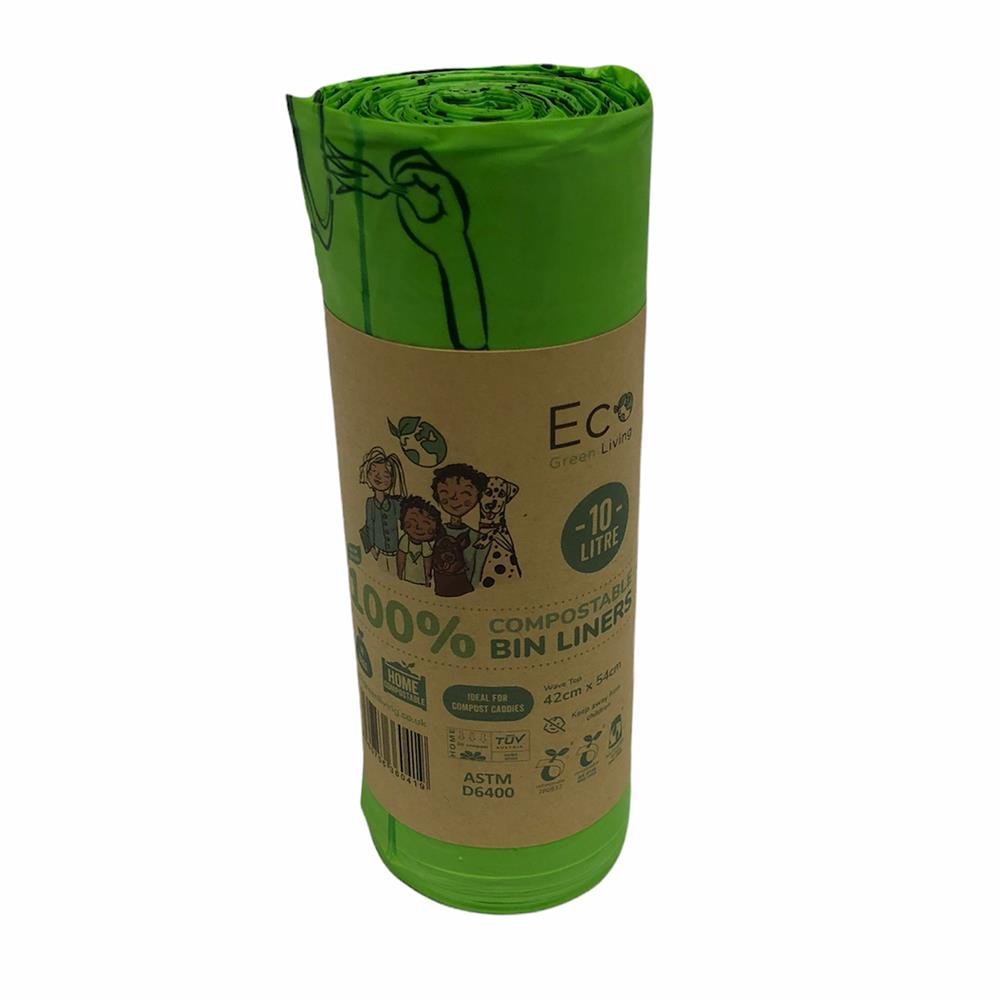 Eco Green Living Certified Compostable 10L Caddy Bags - Greenlands Health Store
