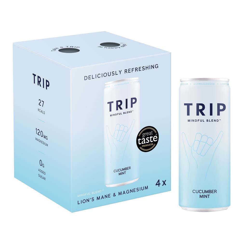 TRIP Cucumber Mint Mindful Blends Multipack 4 x 250ml - Greenlands Health Store