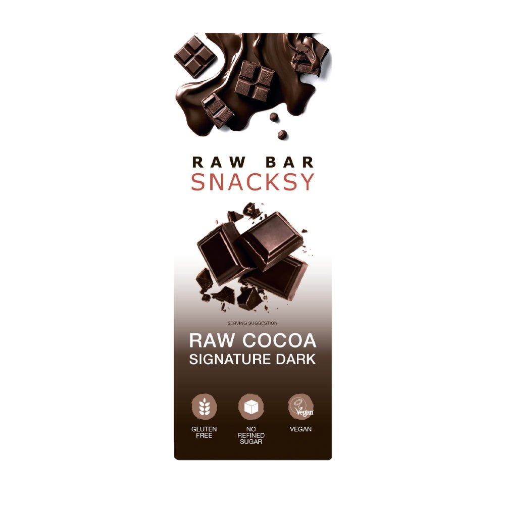 Snacksy Raw Chocolate alternative Signature Dark 40g - Greenlands Health Store