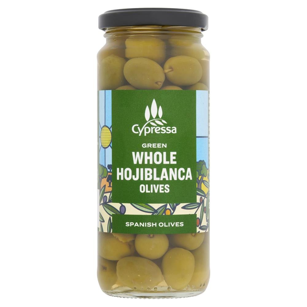 Whole Green Olives - Stone - in green olives in brine 340g - Greenlands Health Store