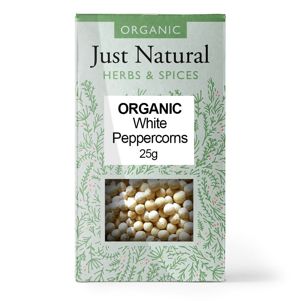 Organic White Peppercorns (Box) 25g - Greenlands Health Store