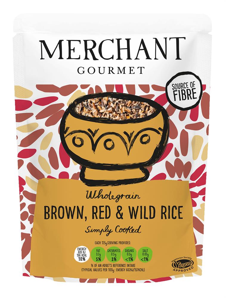 Merchant Gourmet Brown Red & Wild Microwaveable Rice 250g - Greenlands Health Store