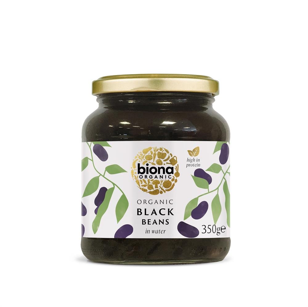 Organic Black Beans in Glass Jars 350g - Greenlands Health Store