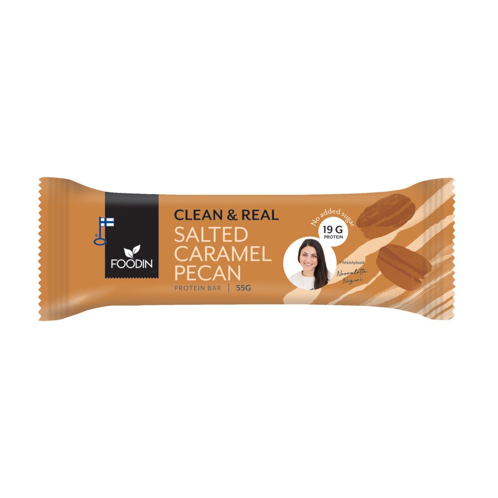 Clean & Real Protein Bar Salted Caramel Pecan 55G - Greenlands Health Store