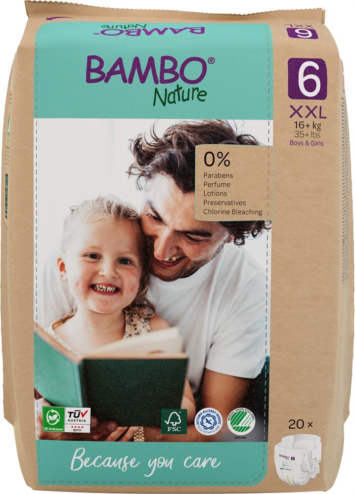 Bambo Nature Eco-Nappy Size 6 - 20 Nappies - Greenlands Health Store